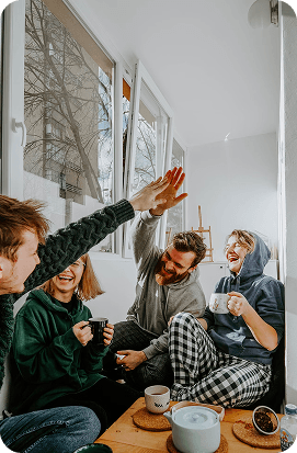Group of students enjoying